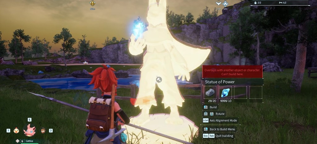 Palworld Statue of Power placement with unlimited materials